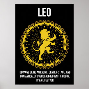 Leo - Horoskop, Funny Zodiac - Zeichen-Spaß Poster