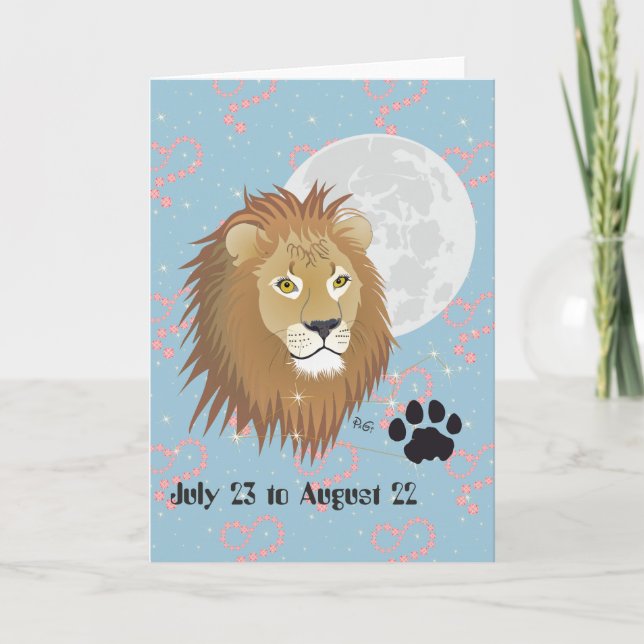 Leo July 23 to August 22 Greeting Card Karte (Vorderseite)