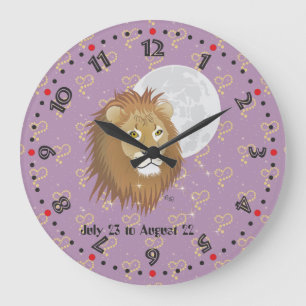 Leo July 23 to August 22 Wall Clock Große Wanduhr