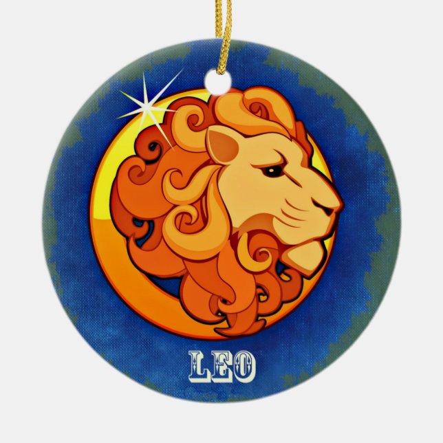 Leo Keramik Ornament (Vorne)