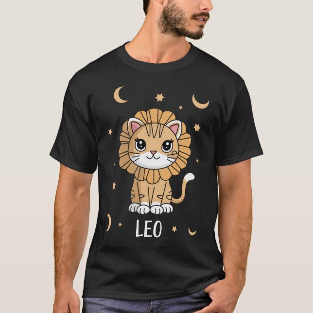 Leo Kitten: Ein Roaring Star Adorable Leo Zodiac T-Shirt (Vorderseite)