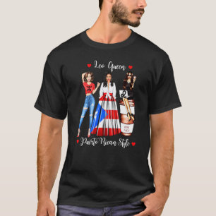 Leo Königin Puerto Rico Frau Rican Mädchen Boricua T-Shirt