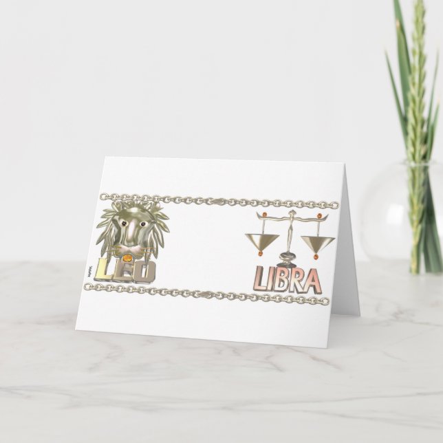 Leo Libra Zodiac Freundschaftsgeschenke von Valxar Karte (Vorderseite)