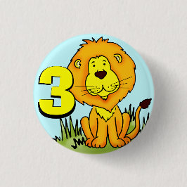 Leo Lion 3 Button - blau, orange und gelb