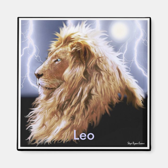 "LEO" Lion Astrologie Art Magnet (Vorne)