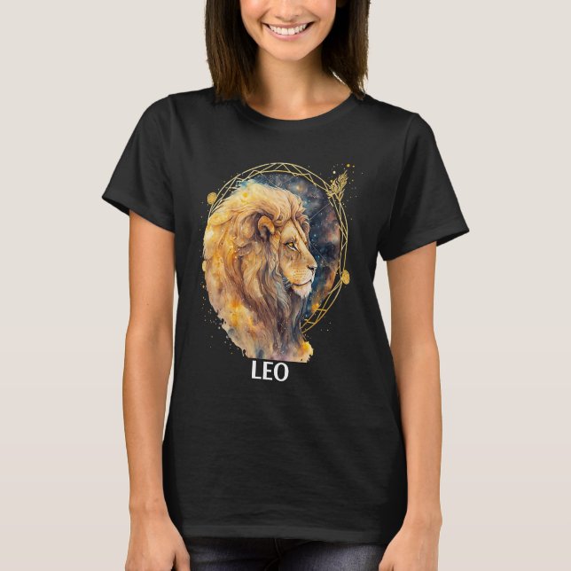 Leo Lion Astrologisches Feuer Zodiac Sign Sun regu T-Shirt (Vorderseite)