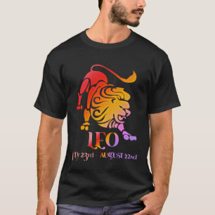 Leo Lion Astrology Zodiac Red & Orange T-Shirt
