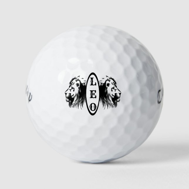 Leo Lion Bookended Zodiac Golfball (Vorderseite)