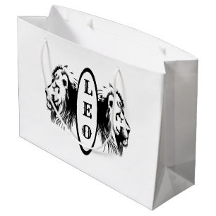 Leo Lion Bookended Zodiac Große Geschenktüte