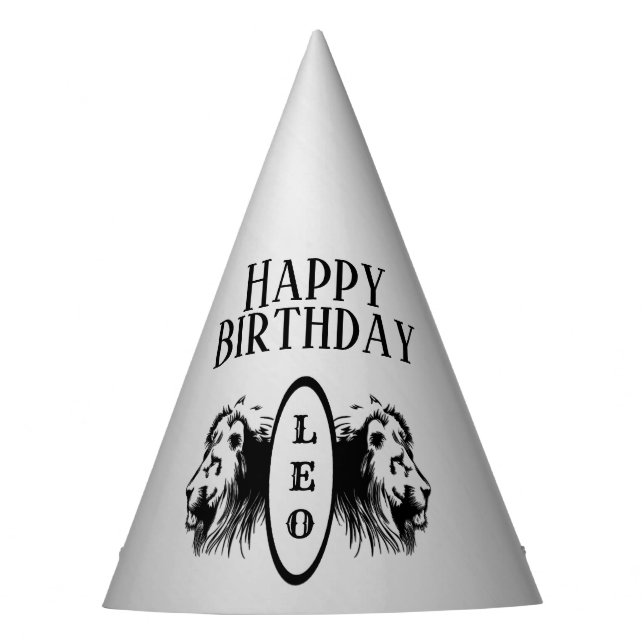 Leo Lion Bookended Zodiac Partyhütchen (Vorderseite)