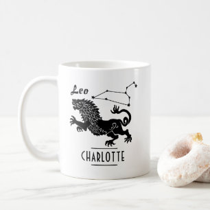 Leo Lion Constellation Individuelle Name Geburtsta Kaffeetasse
