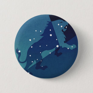Leo Lion Constellation Vintag Zodiac Astrologie Button