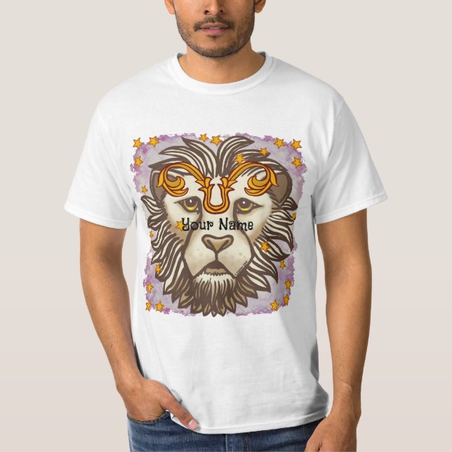 Leo Lion Geburtstagsbenutzerdefinierte T - Shirt (Vorderseite)
