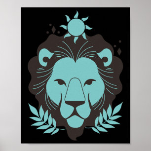 Leo Lion Halloween Zodiac Horoskop Astrologie Poster