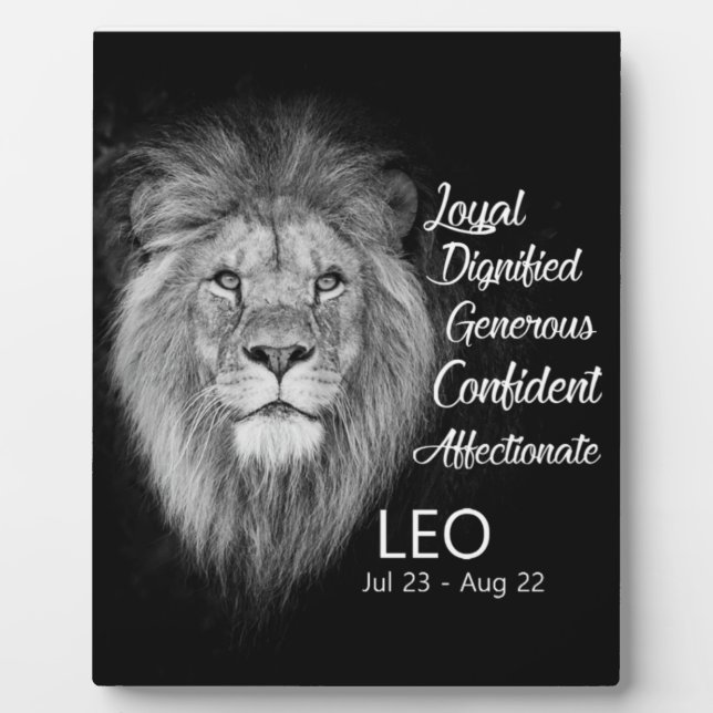 Leo Lion Head Zodiac Astrologie-Zeichen Fotoplatte (Vorderseite)