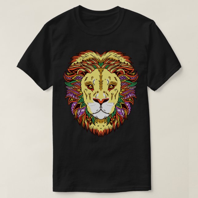 Leo Lion Head Zodiac Sign Astrologie T-Shirt (Design vorne)