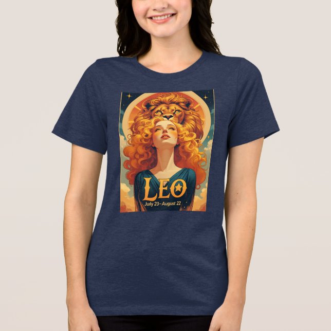 Leo Lion Zodiac Birthday Gift Tri-Blend Shirt (Vorderseite)