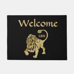 Leo Lion Zodiac Black Fußmatte