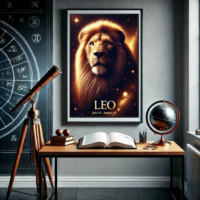 Leo Lion Zodiac Celestial Poster (Von Creator hochgeladen)