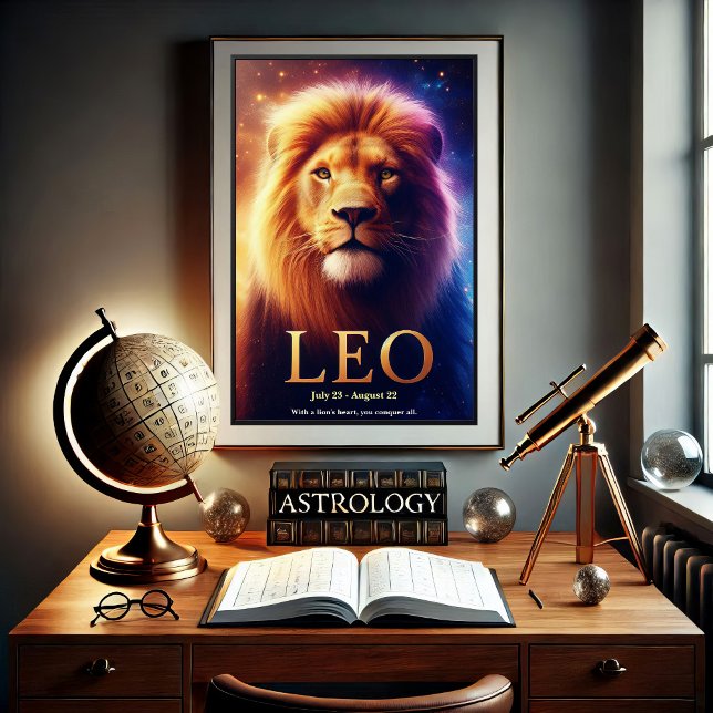 Leo Lion Zodiac Celestial Poster (Von Creator hochgeladen)