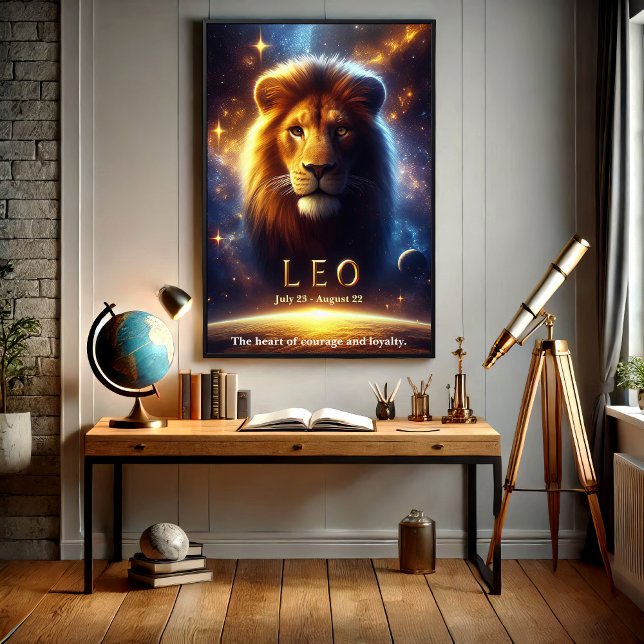 Leo Lion Zodiac Celestial Poster (Von Creator hochgeladen)