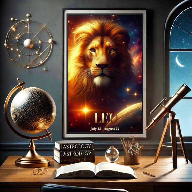 Leo Lion Zodiac Celestial Poster (Von Creator hochgeladen)