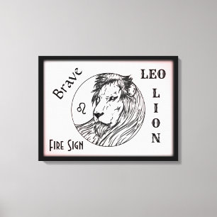 Leo Lion Zodiac Gerahmt Leinwanddruck