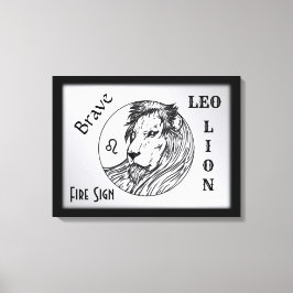 Leo Lion Zodiac Gerahmt Leinwanddruck