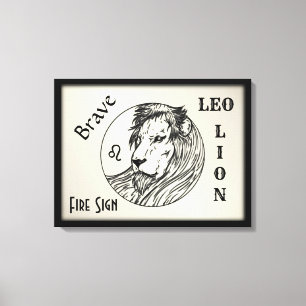 Leo Lion Zodiac Gerahmt Leinwanddruck