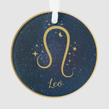Leo Lion zodiac goldene Sterne Himmel personalisie