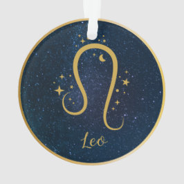 Leo Lion zodiac goldene Sterne Himmel personalisie Ornament