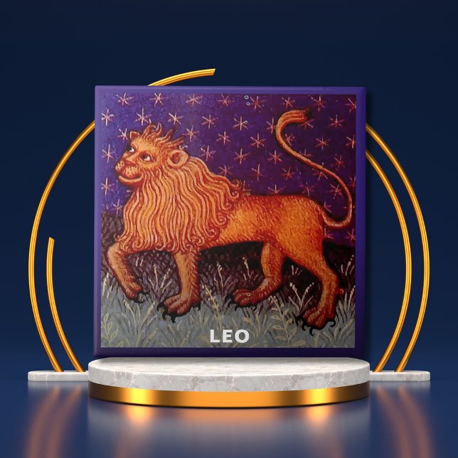 Leo Lion Zodiac Sign Horoscope Birthday Party Fliese (Leo Lion Zodiac Sign Horoscope Birthday Party Ceramic Tile Cover)