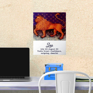 Leo Lion Zodiac Sign Horoscope Birthday Party Foliendrucke
