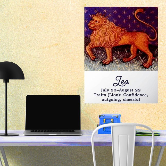 Leo Lion Zodiac Sign Horoscope Birthday Party Foliendrucke (Von Creator hochgeladen)