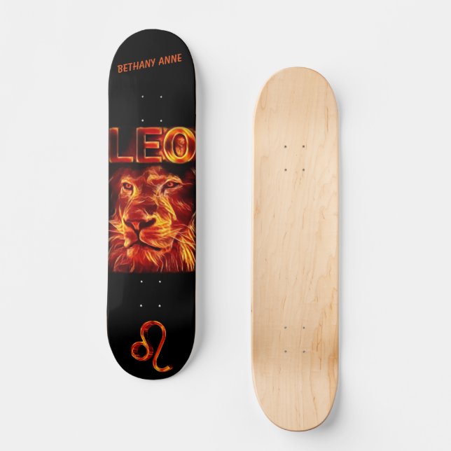 Leo Lion Zodiac Skateboard (Vorderseite)