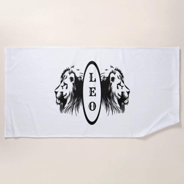 Leo Lion Zodiac Strandtuch (Vorderseite)