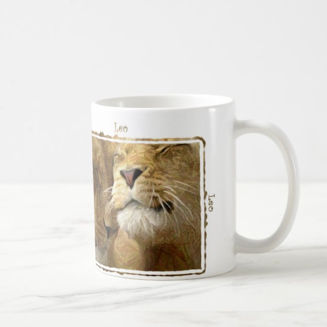 Leo - Lions Digital Art Astrologie Tasse (Rechts)