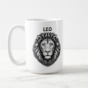 Leo Lions Head Zodiac Art Illustration Kaffeetasse