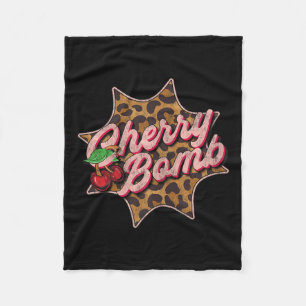 Leo Look Vintag Retro Cherry Bomb Tattoo Rockabil Fleecedecke