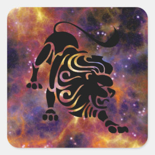 Leo-Löwe-Aufkleber Quadratischer Aufkleber