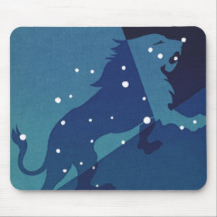 Leo Löwe Sternbild Vintage Tierkreis Astrologie Mousepad