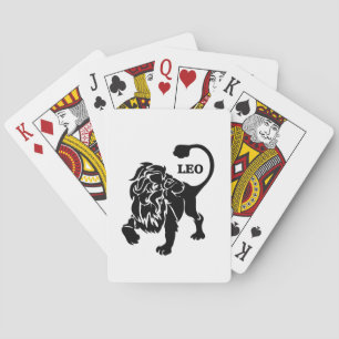 Leo Löwe Zodiac Schwarz Spielkarten