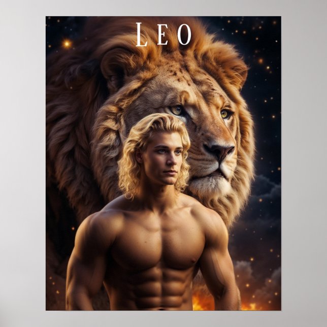 Leo Male Astrologisches Poster (Vorne)