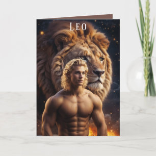 Leo Male Birthday Card Feiertagskarte