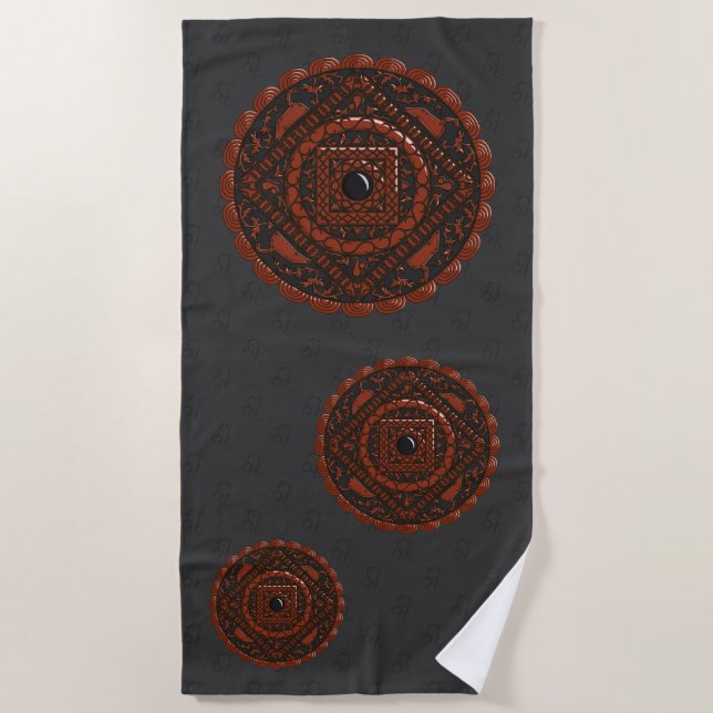 Leo Mandala Beach Towel Strandtuch (Vorderseite)