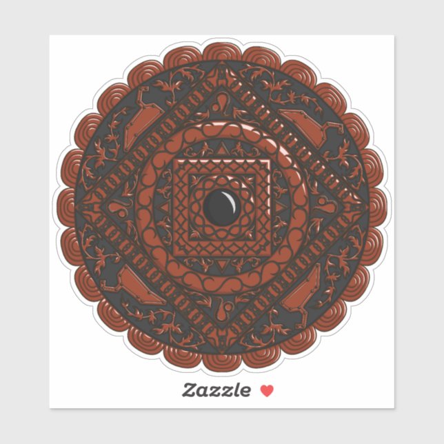 Leo Mandala Contour Sticker (Blatt)