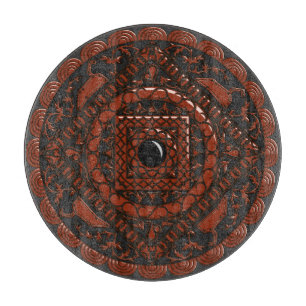 Leo Mandala Glass Cutting Board Schneidebrett