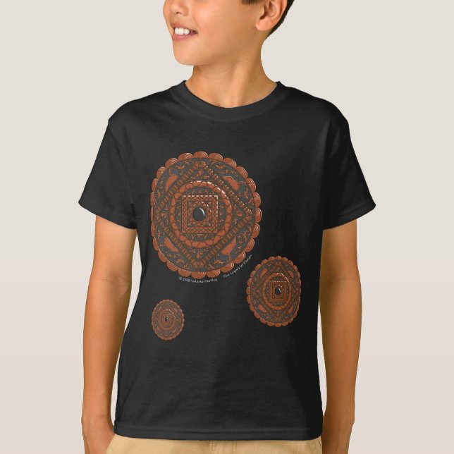 Leo Mandala Kid's and Baby Dark Shirt (Vorderseite)