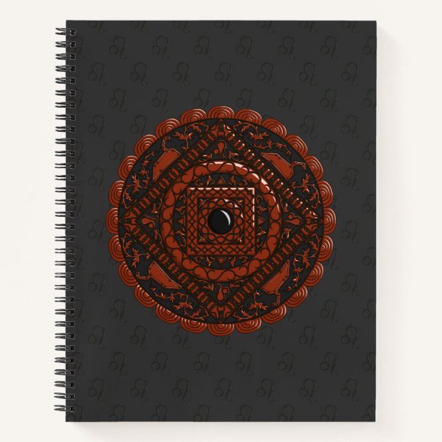 Leo Mandala Spiral Notebook Notizbuch (Vorderseite)