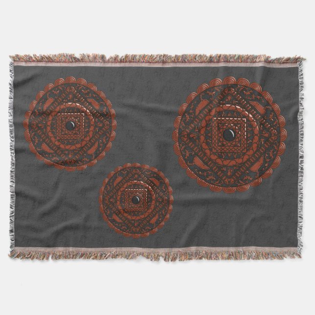 Leo Mandala Throw Blanket Decke (Vorderseite)